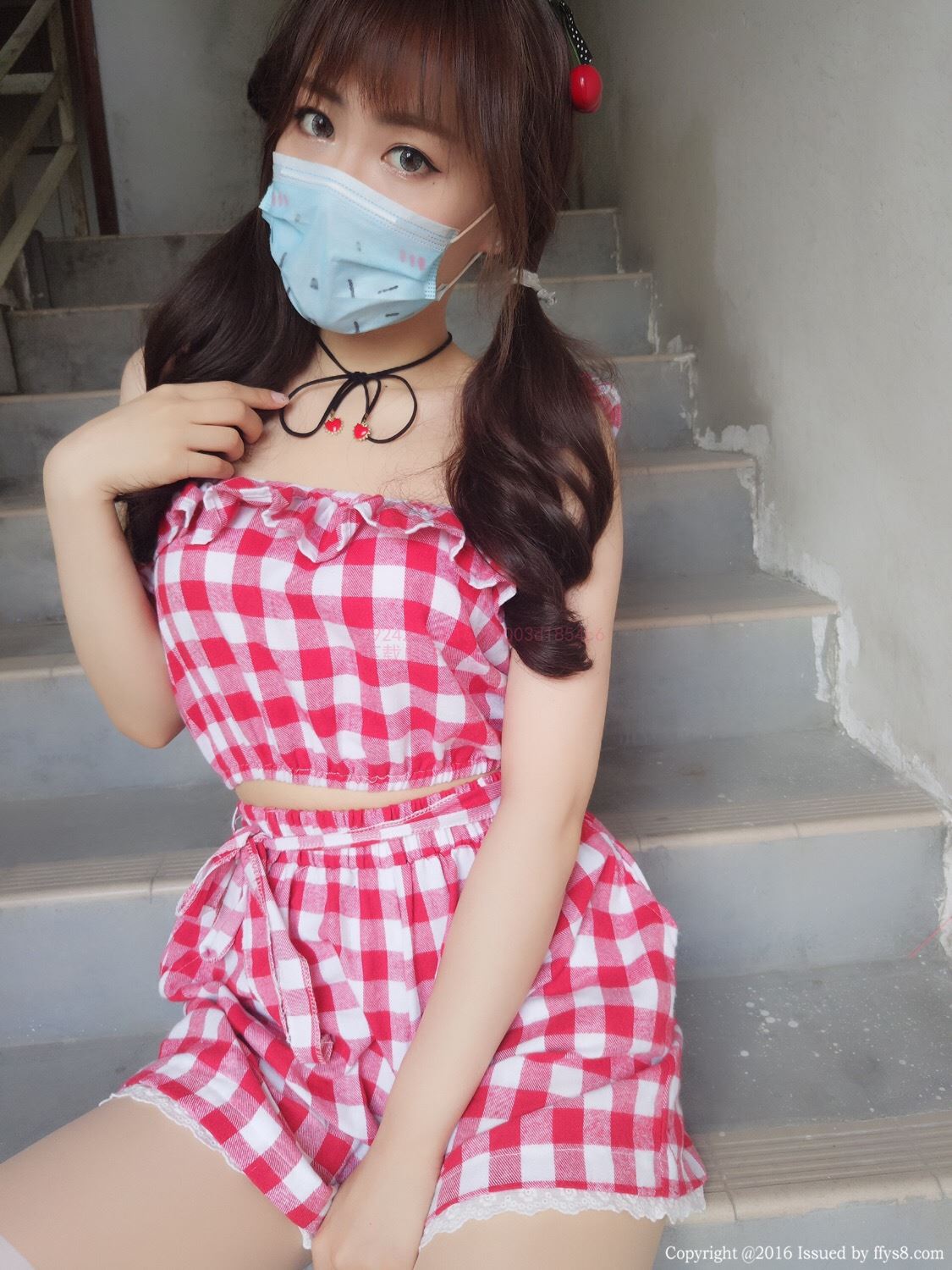 Cottontail rabbit a few 170630 red and white check dress(1)